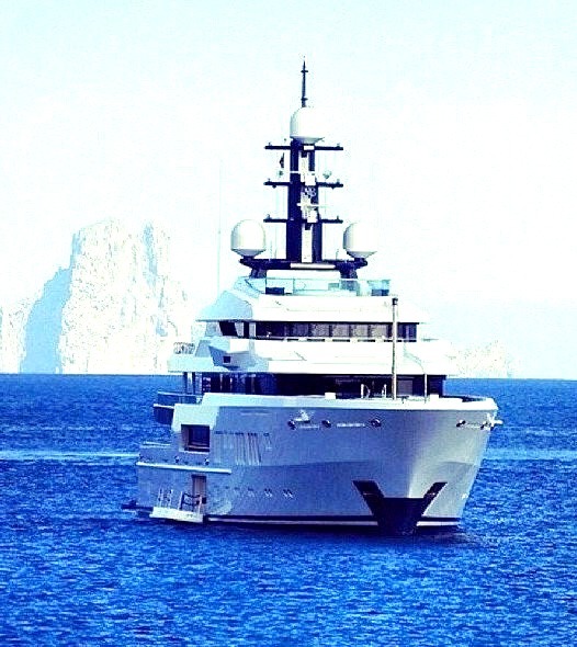 Super Yacht on Crystal Blue Water