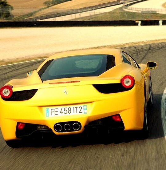 Yellow Ferrari Back End